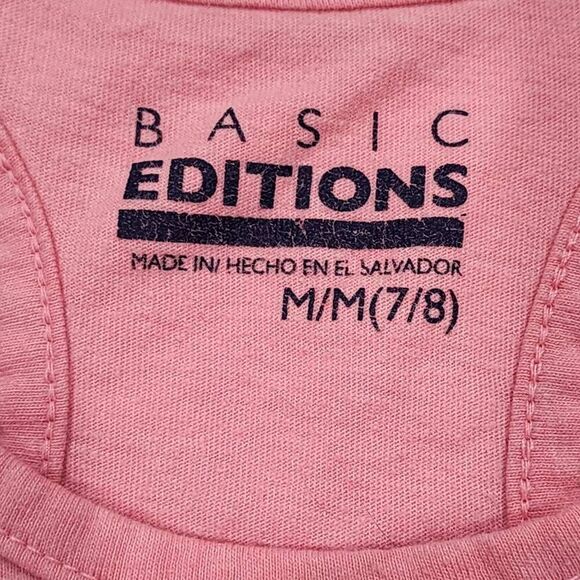 BASIC EDITIONS GIRLS poka dots & sunglasses  TANK TOP SIZE M/M (7/8) - Picture 7 of 9